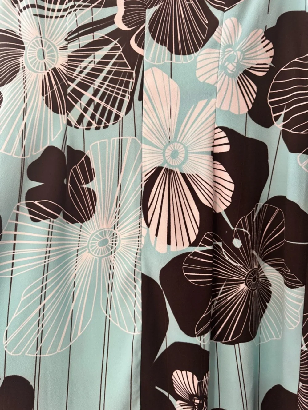 Mid-Century Modern Aqua & Black Midi Dress - Picture 5 of 9